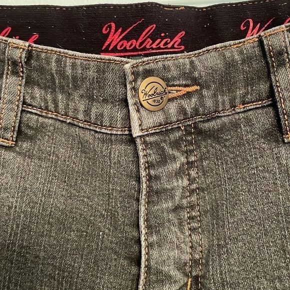 Vintage Woolrich Black/Grey Straight Leg Jeans With Stretch Sz 4 - Picture 2 of 5